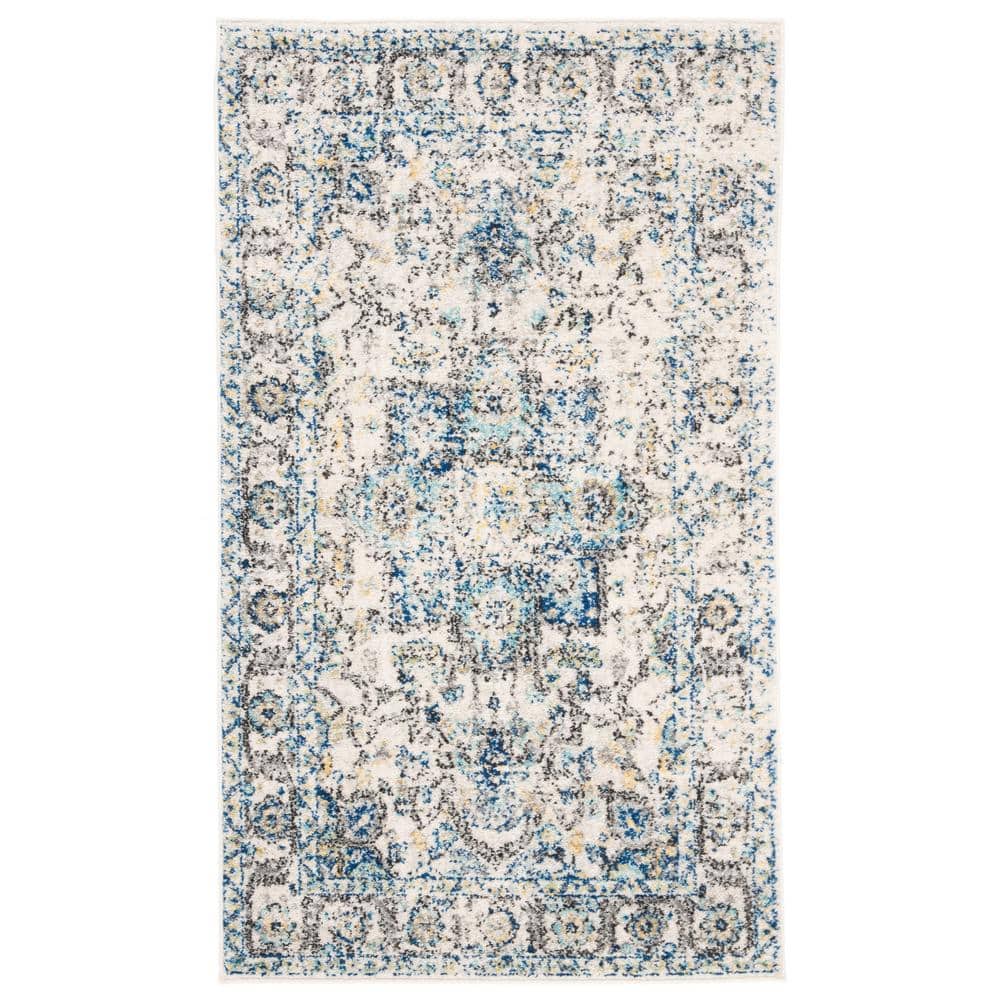 Madison Turquoise/Ivory Doormat 3 ft. x 5 ft. Geometric Area Rug price history on PriceWatchPro