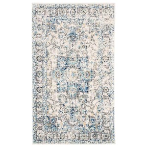 Madison Turquoise/Ivory Doormat 3 ft. x 5 ft. Geometric Area Rug