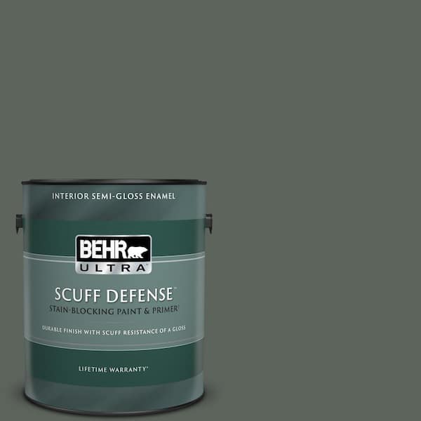 BEHR ULTRA 1 gal. #PPF-45 Woodland Moss Extra Durable Semi-Gloss Enamel Interior Paint & Primer