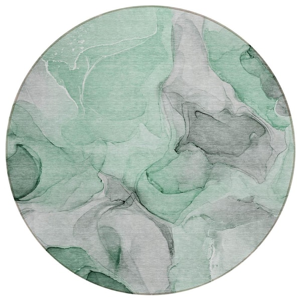 Addison Rugs Chantille ACN504 Green 8 ft. x 8 ft. Round Machine Washable Indoor/Outdoor Geometric Area Rug