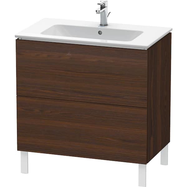 Duravit L-Cube 18.88 in. W x 32.25 in. D x 27.75 in. H Bath Vanity Cabinet without Top in Walnut Brushed