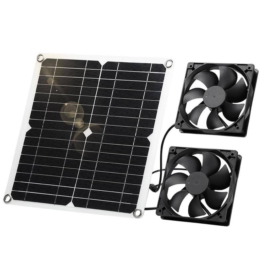 12W Solar Panel Fan Kit with Dual DC Fan for Greenhouses, Chicken Coops, Sheds, and Pet Houses price history on PriceWatchPro