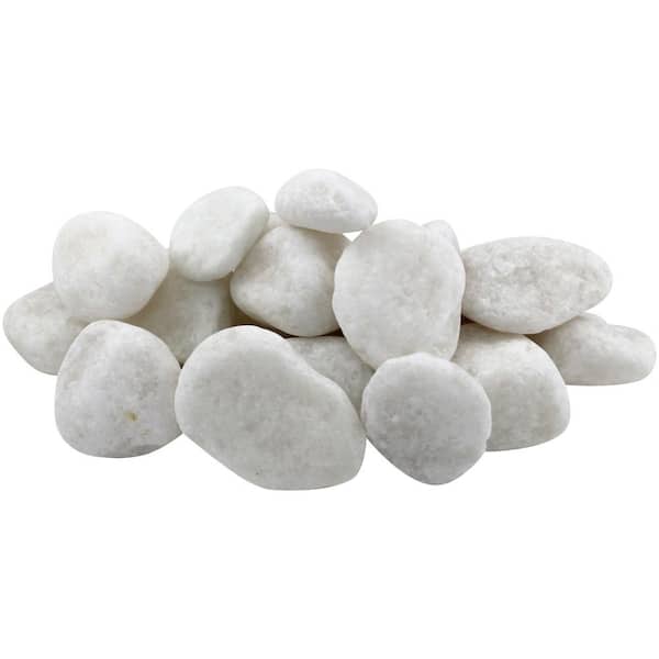 Rain Forest 2 in. to 3 in., 20 lb. Large Snow White Pebbles