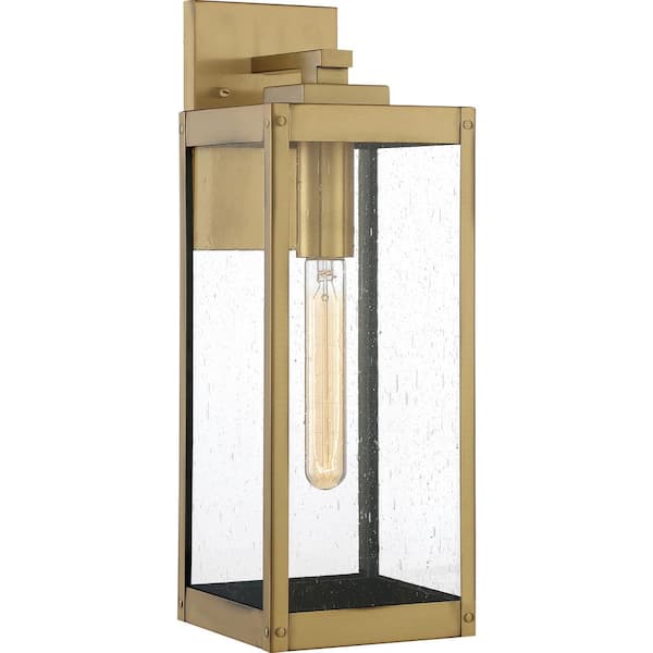 Quoizel Westover 1-Light Antique Brass Outdoor Wall Lantern Sconce