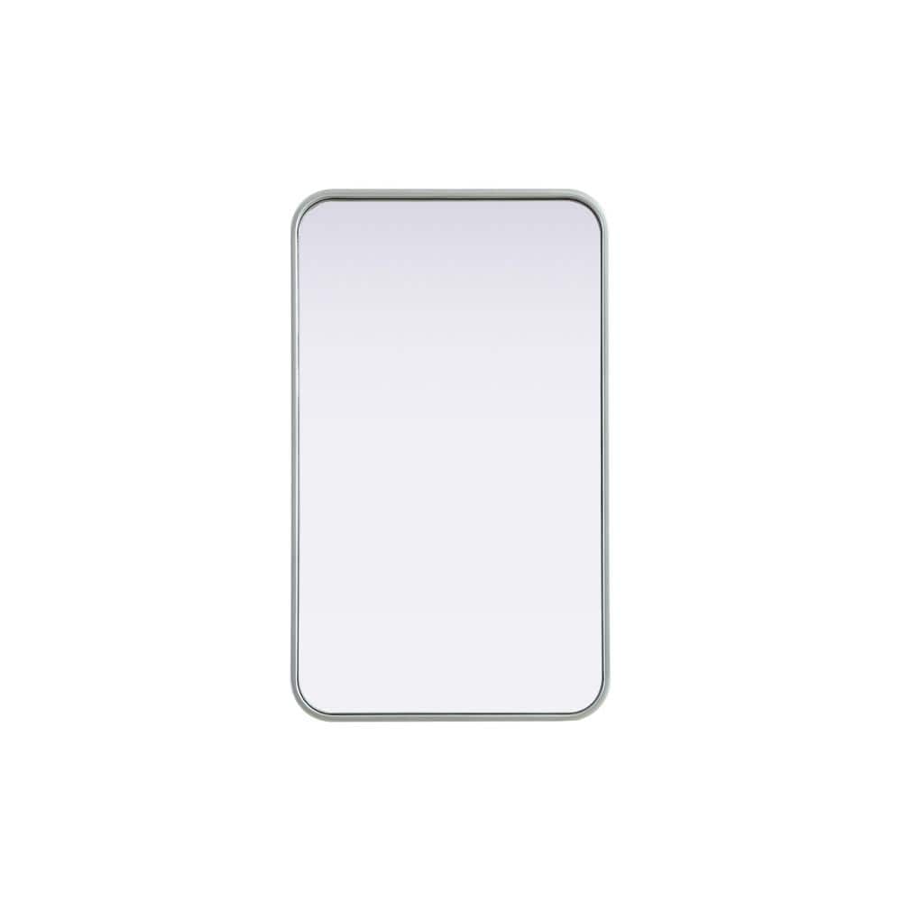Timeless Home Silver 18 in. W x 30 in. H Contour Wall Mirror
