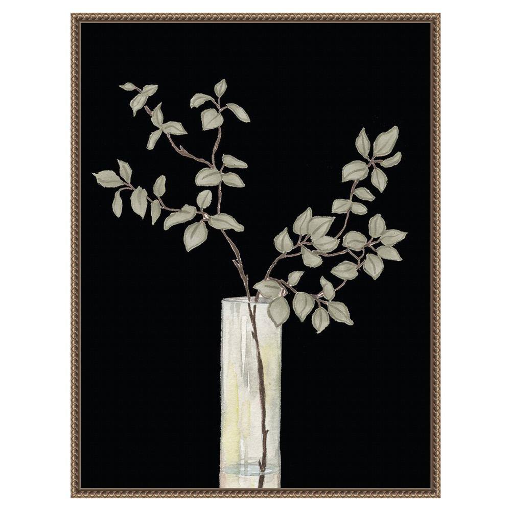 Beaded Bronze Framed Floral Still Life Canvas Art