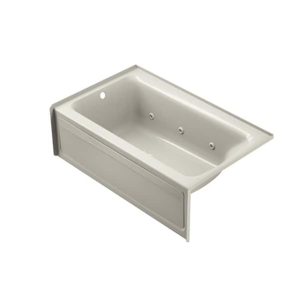 JACUZZI PROJECTA 60 in. x 36 in. Acrylic Left Drain Rectangular Alcove Whirlpool Bathtub with Heater in Oyster