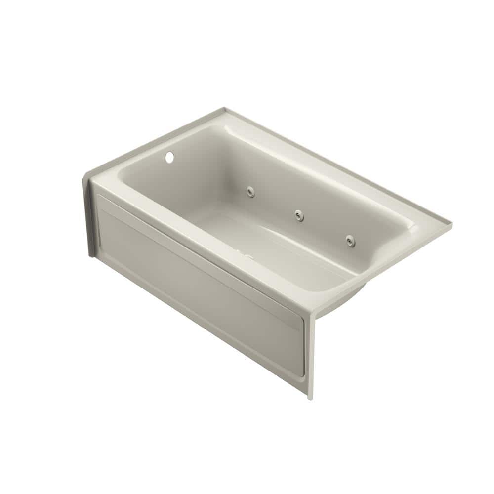 PROJECTA 60 in. L x 36 in. W Acrylic Left Drain Rectangular Alcove Whirlpool Bathtub in Oyster -  JACUZZI, R1S6036WLR1XXY
