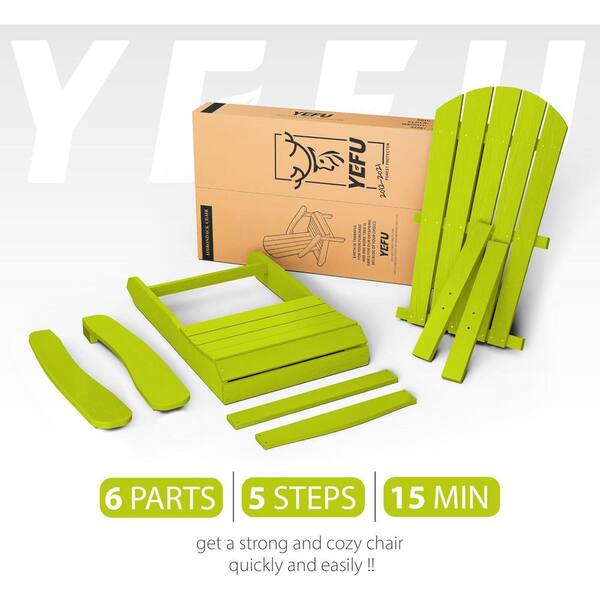 Mximu Classic Kelly Green Plastic Outdoor Patio Adirondack Chair