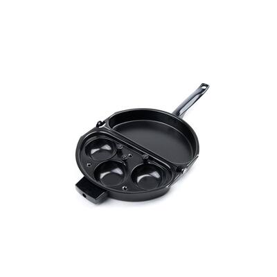 Non-Stick Carbon Steel Omelette Pan with Egg Poacher Set
