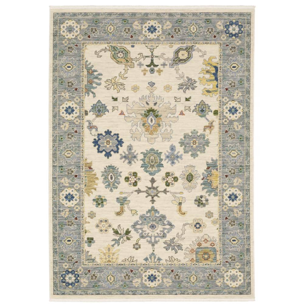 Lavista Ivory/Multi-Colored 5 ft. x 8 ft. Classic Persian Oriental Wool/Nylon Blend Indoor Area Rug price history on PriceWatchPro