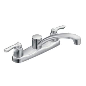 Chateau 2-Handle Low-Arc Standard Kitchen Faucet in Chrome