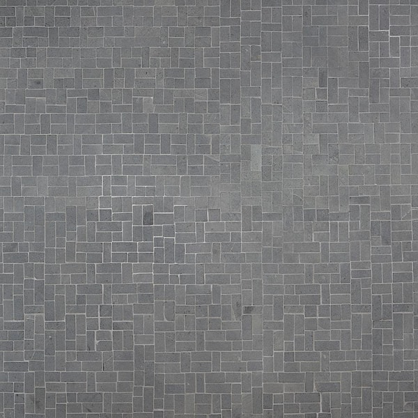 Countryside Black Lava 4 in. x 6 in. Interlocking Mosaic Floor and Wall Tile Sample