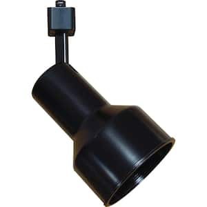 1-Light Black Adjustable Small Continental/Step Cylinder Track Lighting Head