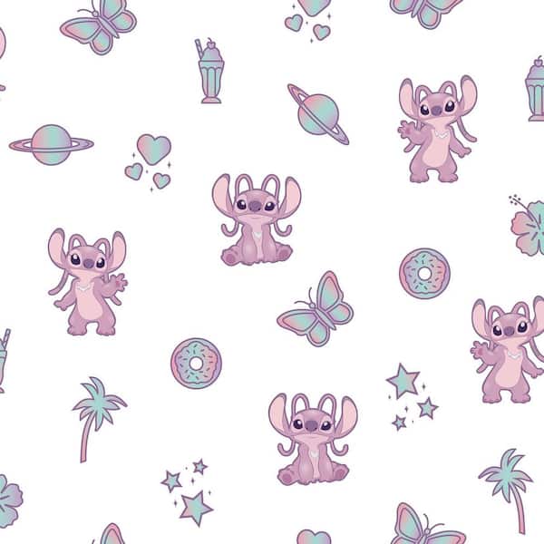 Disney Lilo and Stitch Angel Pink Peel and Stick Wallpaper