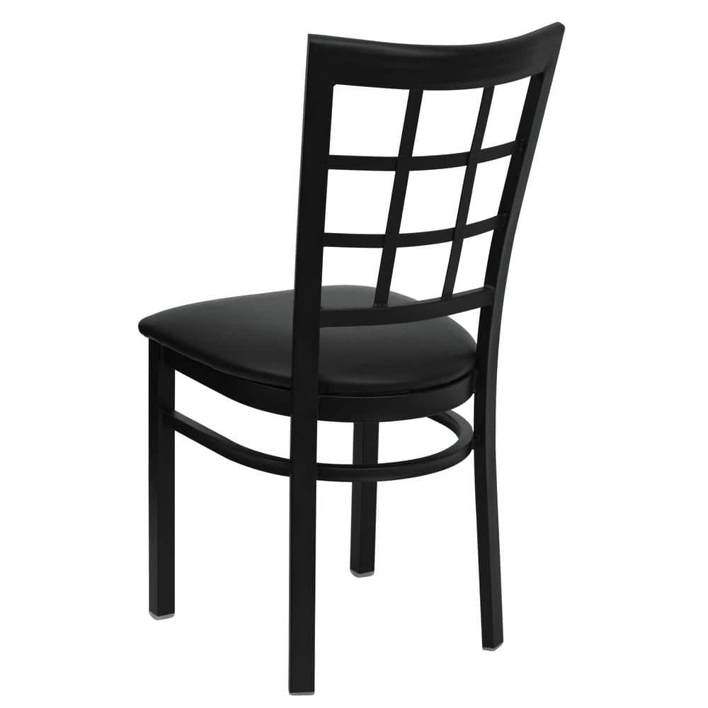 Hercules Series 36.5" High Black Metal Side Chair with Vinyl Seat