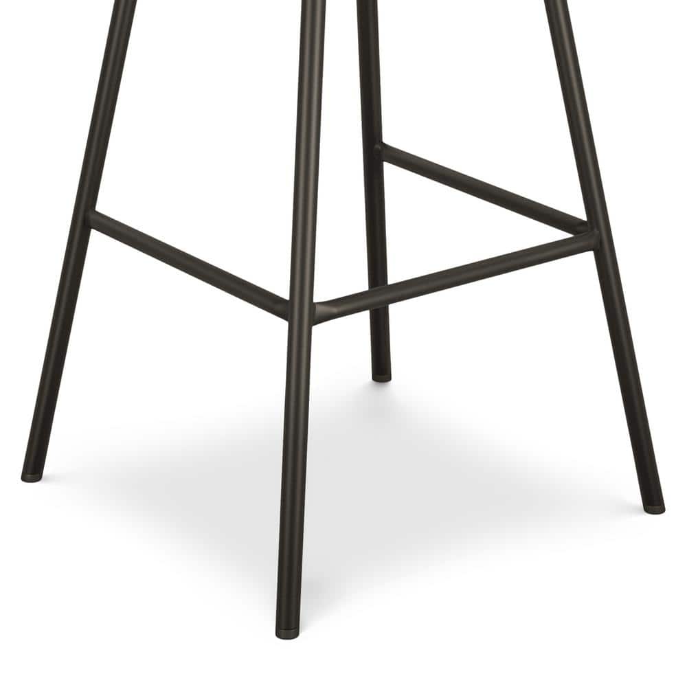 Natural Linen and Metal Swivel Bar Stool Set