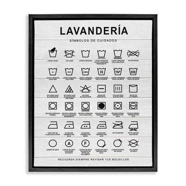 Stupell Industries Lavandaria Symbol Guide Farmhouse by Lettered and Lined Black Floater Frame Typography Graphic Art Print 21 in. x 17 in.