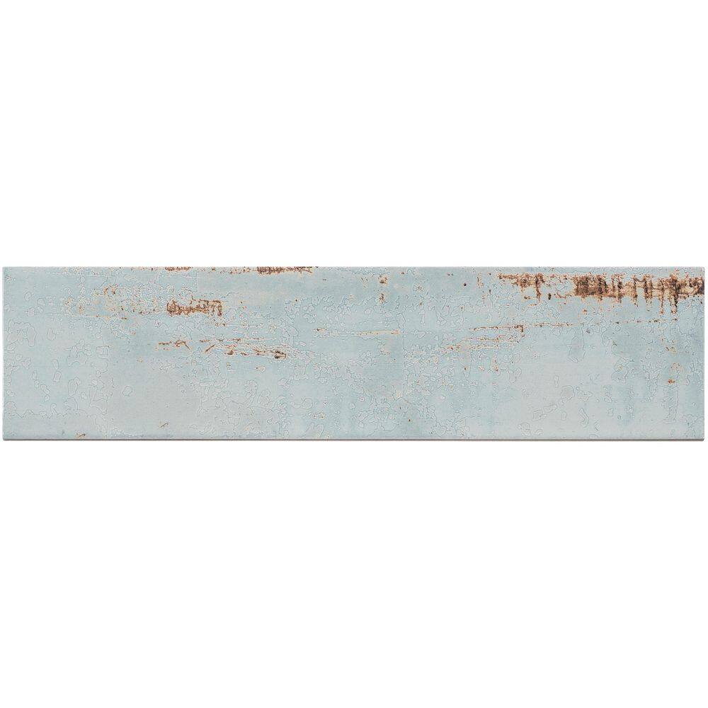 Fluid Blue Glazed Ceramic Subway Wall Tile 4" x 16"