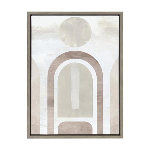 Kate and Laurel "Sylvie Sahara Gray" by Alexander Ginzburg 1-Piece Framed Canvas Abstract Art Print 24.00 in. x 18.00 in.