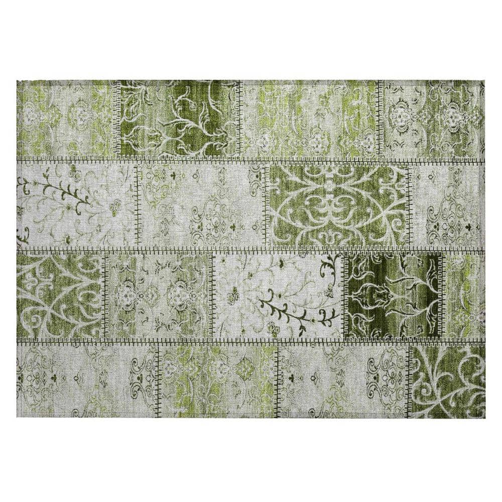 Green 2 ft. x 3 ft. Woven Plaid Rectangle Indoor/Outdoor Area Rug price history on PriceWatchPro