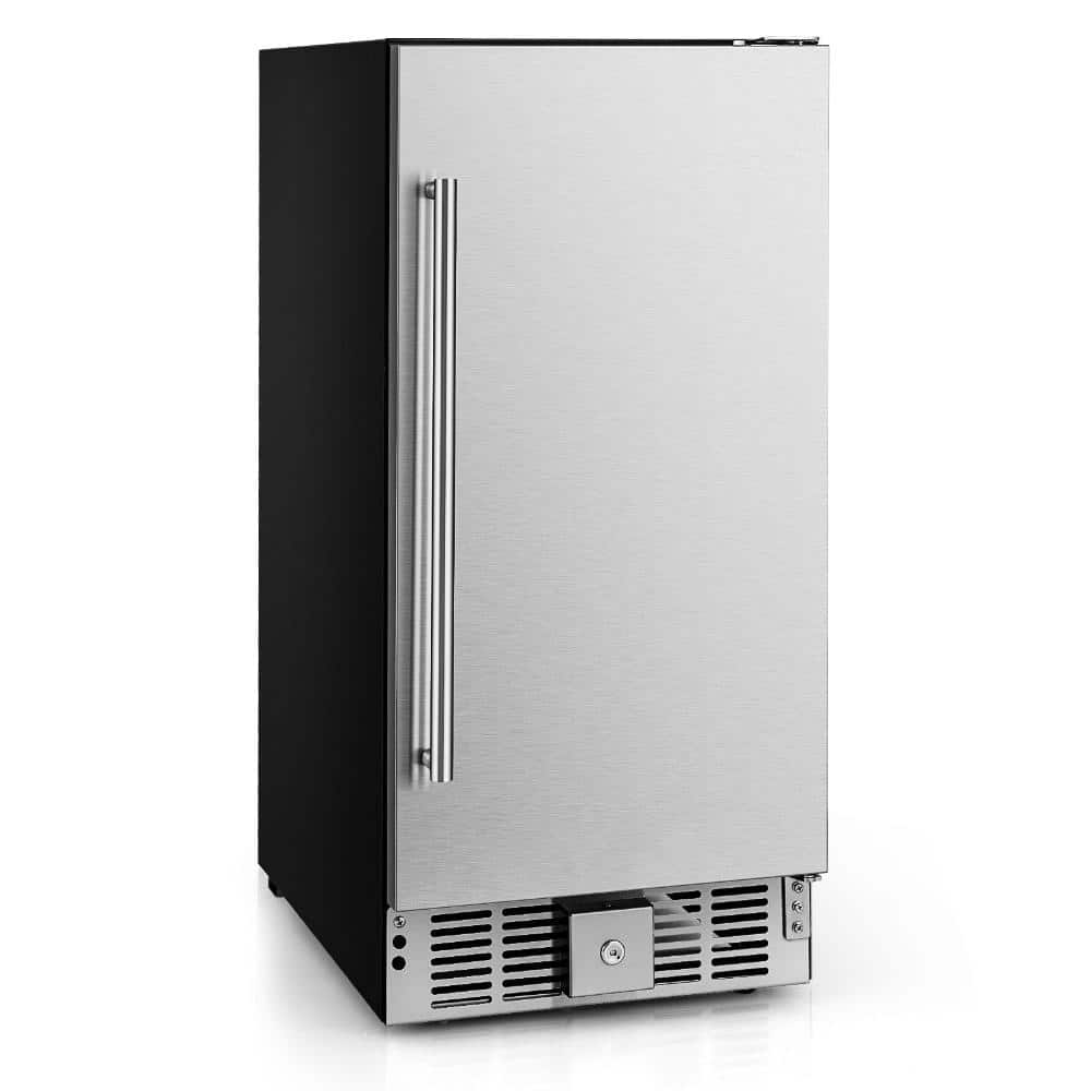 Compact Refrigerator with Adjustable Thermostat and Stainless Steel Look Door