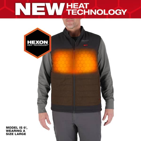 Milwaukee Men's Small M12 12V Lithium-Ion Cordless AXIS Brown Heated Vest Kit with (1) 2.0 Ah Battery and Charger