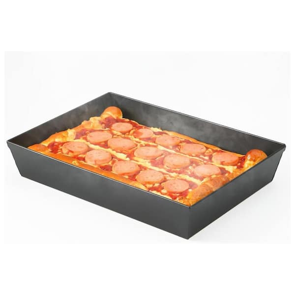 Non-Stick Heat-Resistant Pizza Pan, Pre-Seasoned Authentic Hard Anodized Detroit Deep Dish Pizza Pan (1-Pack)
