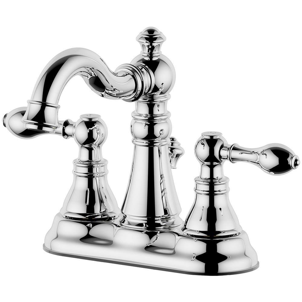 Centerset 2-handle Bathroom Faucet with Drain Assembly