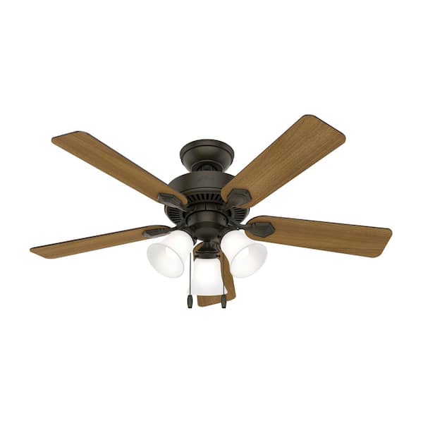 Hunter Swanson 44 in. LED Indoor New Bronze Ceiling Fan with Light
