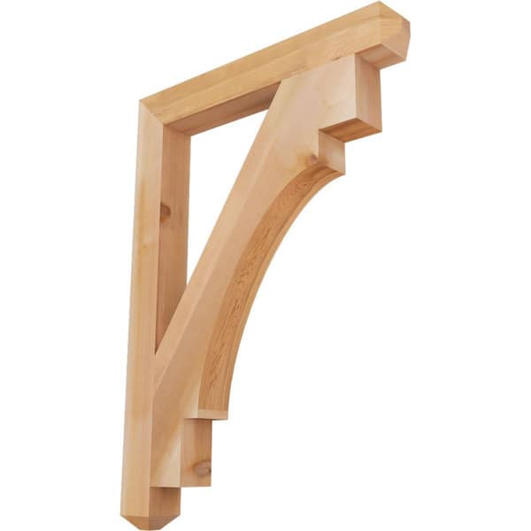 Ekena Millwork 3.5 in. x 44 in. x 32 in. Western Red Cedar Merced Craftsman Smooth Bracket