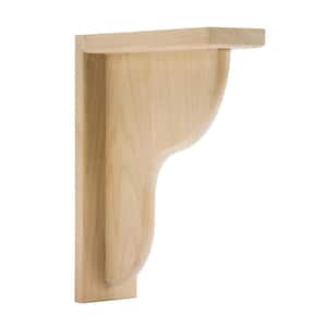 Radius Edge Bracket with Mounting Hardware - Large, 11 in. x 11 in. x 3 in. - Sanded Unfinished Alder - Wood Shelf Decor