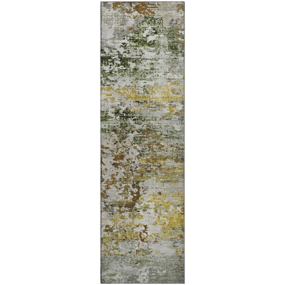 Mayfield Premium Machine Washable Abstract AMF1830 Gold 2 ft. 3 in. x 7 ft. 6 in. Runner Rug price history on PriceWatchPro