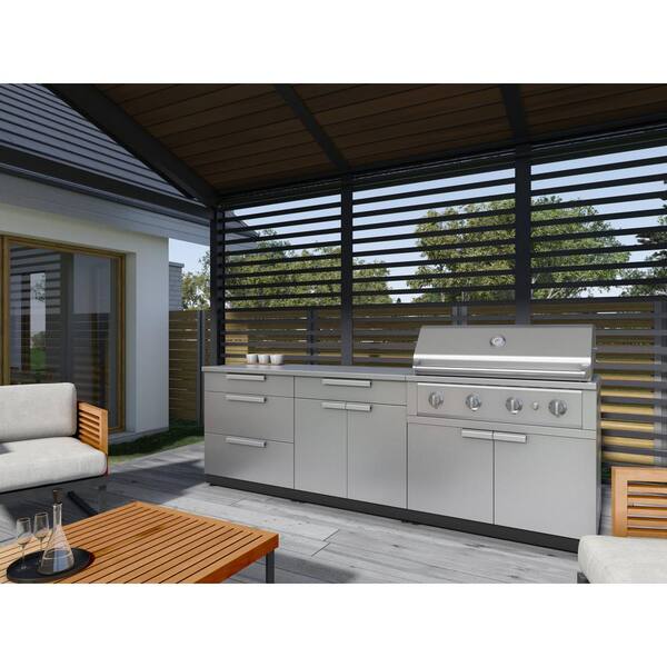 NewAge Products Outdoor Kitchen Cabinet Stainless Steel 4 Piece Set