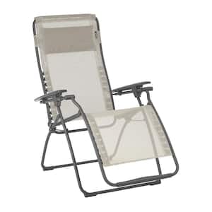 Futura in Seigle (Beige) Color with Steel Frame Reclining Zero Gravity Lawn Chair