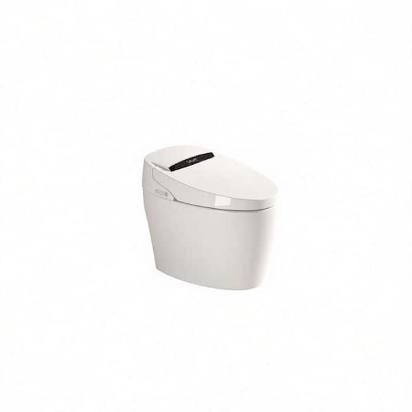 Elongated Bidet Toilet 1.28 GPF in White with Heated Seat, Auto Open/Close, Warm Water Bidet, Air Dryer, Remote