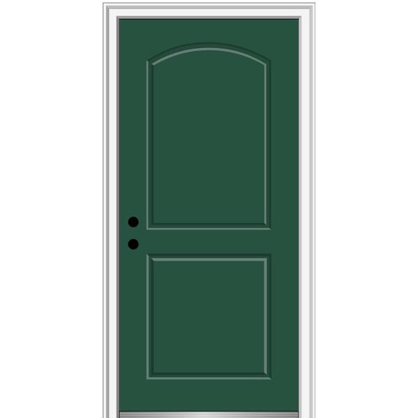 MMI Door 32 in. x 80 in. Right-Hand Inswing 2-Panel Archtop Classic Painted Fiberglass Smooth Prehung Front Door