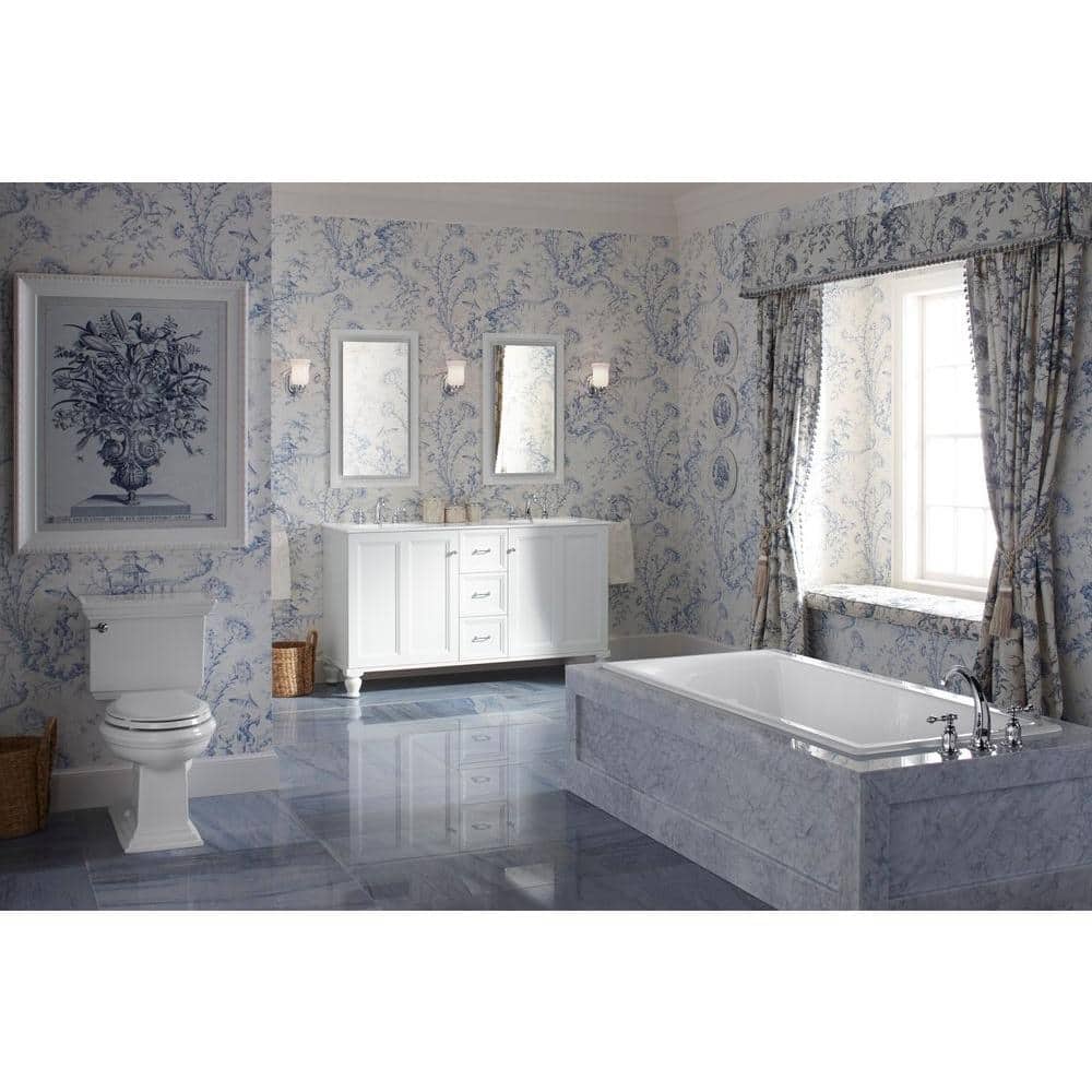 White High Efficiency Elongated Free Standing Toilet