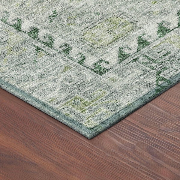 Chantille Machine Washable Indoor/Outdoor Abstract ACN2357 Celery 3 ft. x 4 ft. Area Rug
