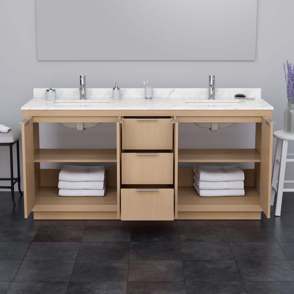 Maroni 71" Light Straw Double Bathroom Vanity Base