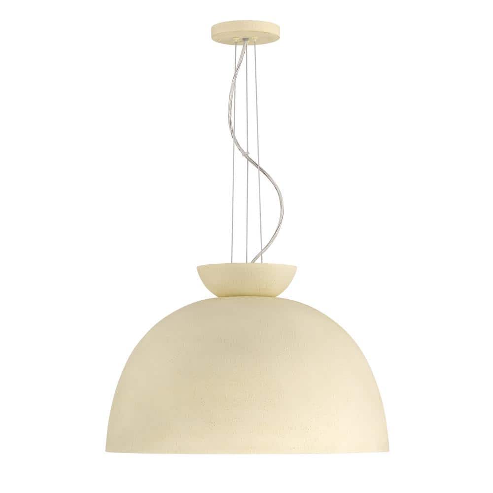 Ventura Cottage White Dome Pendant Light with Frosted Glass Globe
