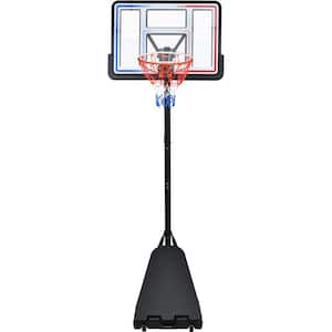 Portable LED Lights Basketball Hoop System 8 ft. to 10 ft. Height Adjustable for Youth Adults, Black