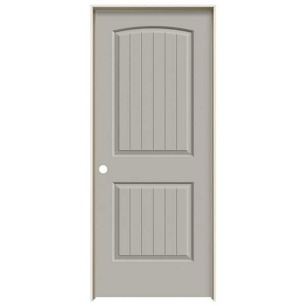 JELD-WEN 32 in. x 80 in. Santa Fe Vanilla Painted Right-Hand Smooth Solid Core Molded Composite MDF Single Prehung Interior Door