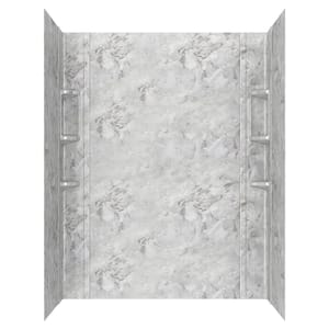 Ovation 32 in. x 60 in. x 72 in. 5-Piece Glue-Up Alcove Shower Wall Set in Silver Celestial