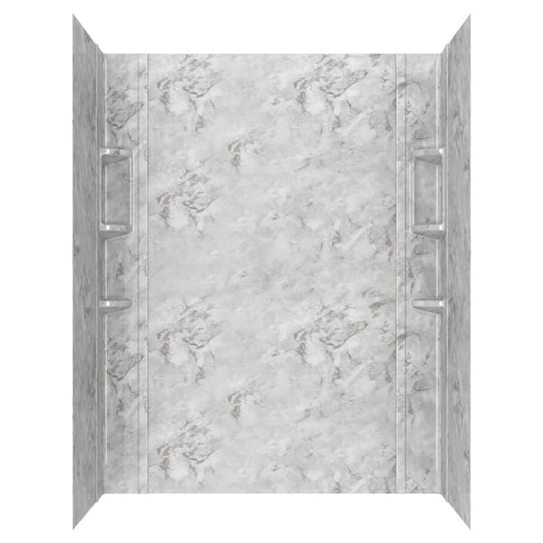 American Standard Ovation 32 in. x 60 in. x 72 in. 5-Piece Glue-Up Alcove Shower Wall Set in Silver Celestial