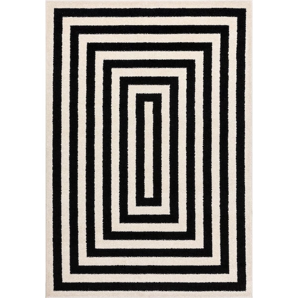 Casa Ivory 2 ft. x 3 ft. Abstract Polypropylene Area Rug