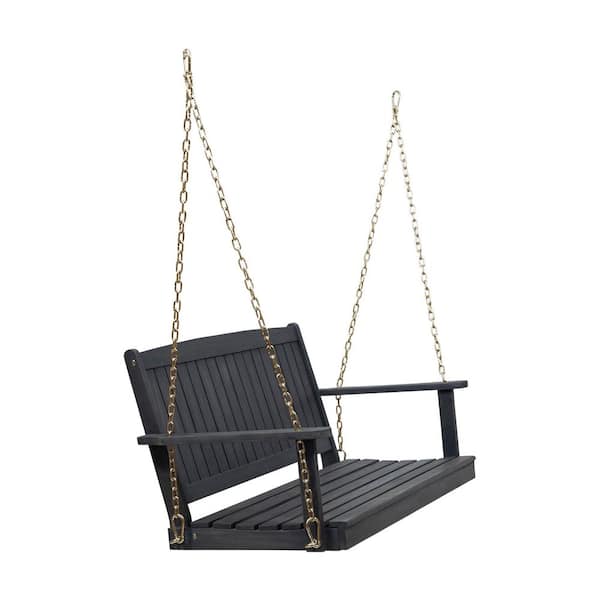 Outdoor Porch Swing with 8 ft. Chain Rope and 800 lbs. Capacity in Dark Gray