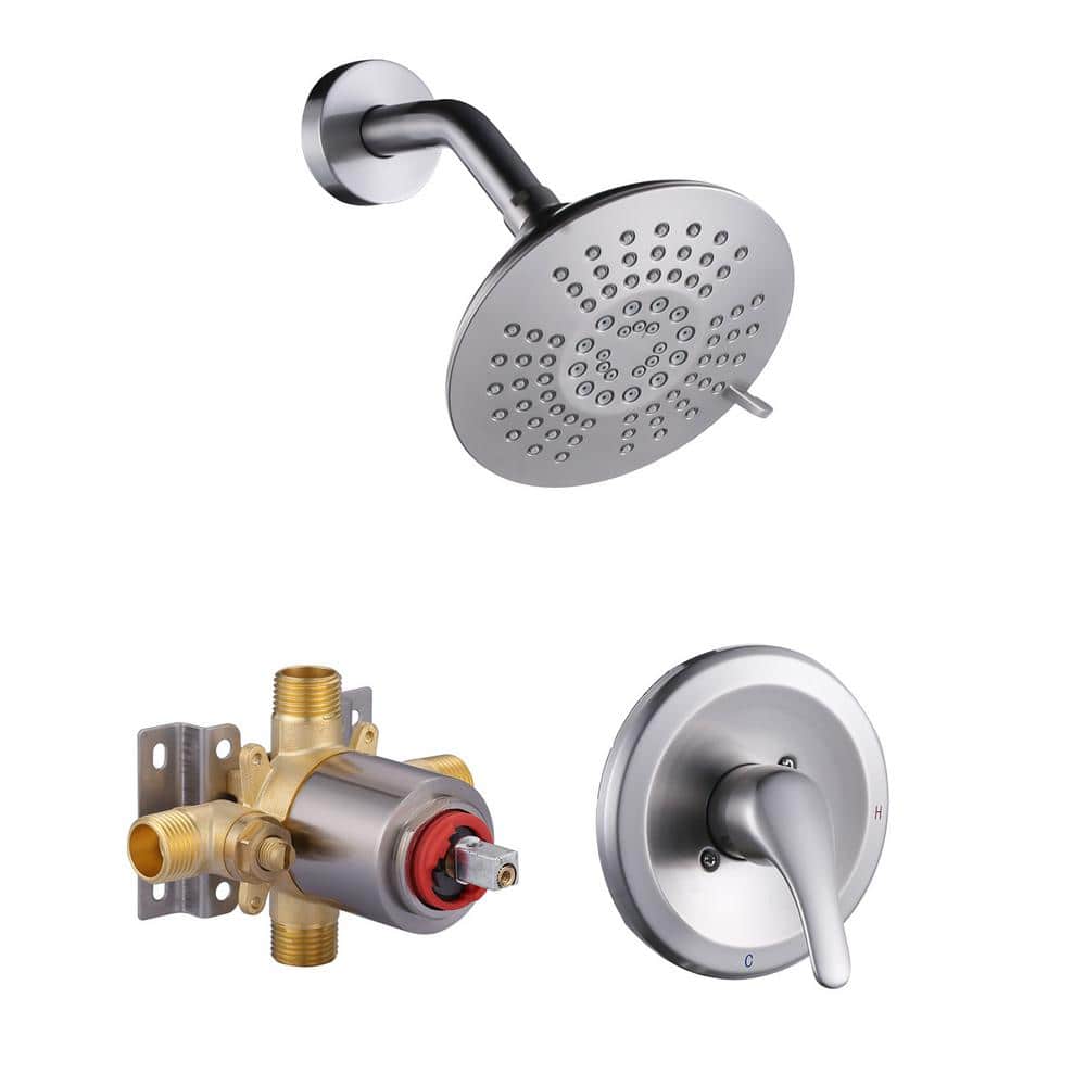 Brushed Nickel 5-Spray Wall Mounted Shower Faucet Set