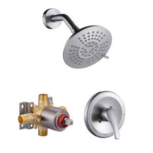 Single Handle 5-Spray Shower Faucet 1.8 GPM with Pressure Balance in Brushed Nickel