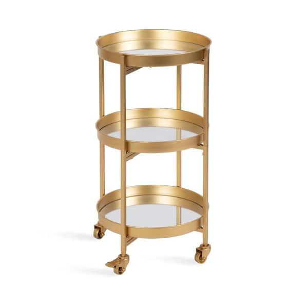 Deliah Gold 15 in. W Bar Cart